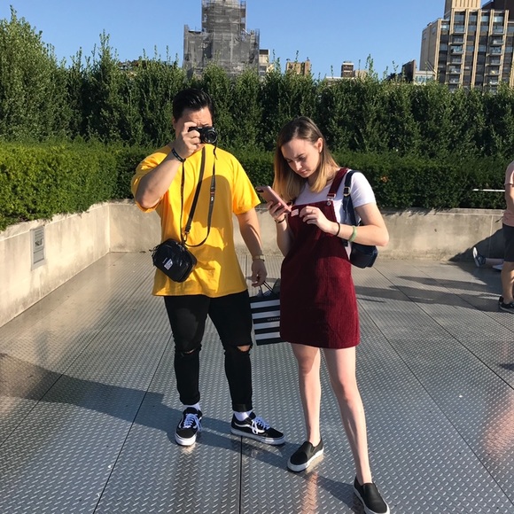 Forever 21 Red corduroy overall dress - Picture 2 of 2